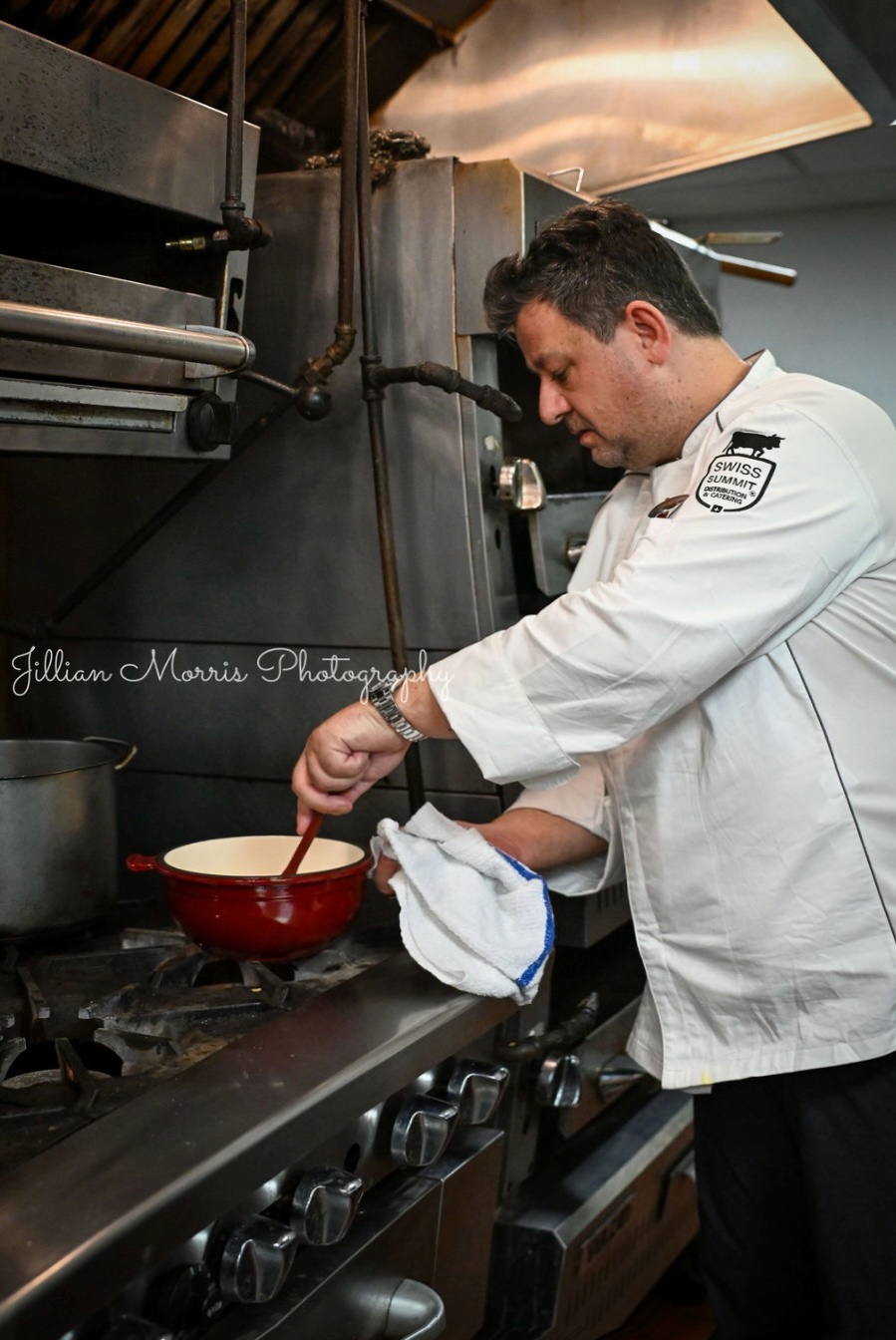 Olivier Gerspacher making fondue at Camelback Resort